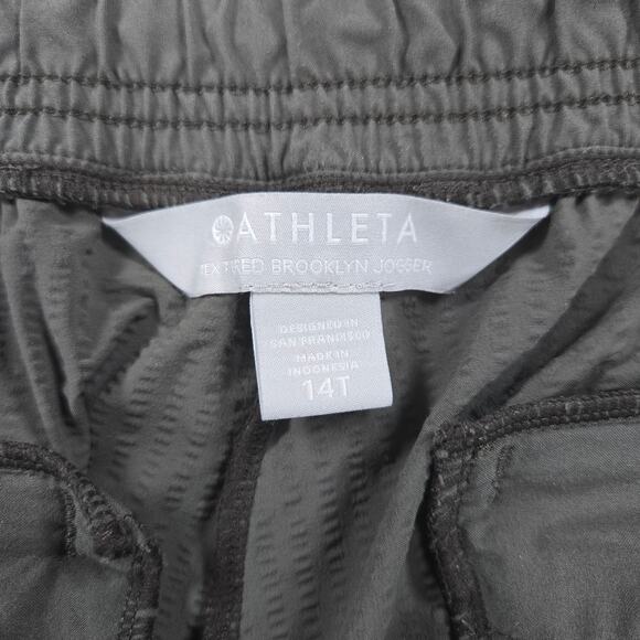 Athleta High Rise Textured Brooklyn Jogger in Mountain Olive Women's Size 14T - Picture 5 of 7